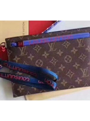 Louis Vuitton Replica Pouch Clutch Large Bag Monogram Canvas Blue Spring Summer 2018