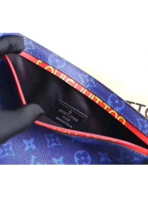 Louis Vuitton Replica Pouch Clutch Large Bag Monogram Canvas Blue/Red Spring Summer 2018