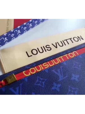 Louis Vuitton Replica Pouch Clutch Large Bag Monogram Canvas Blue/Red Spring Summer 2018