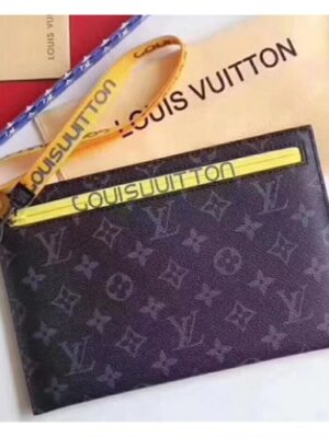 Louis Vuitton Replica Pouch Clutch Large Bag Monogram Canvas Yellow Spring Summer 2018