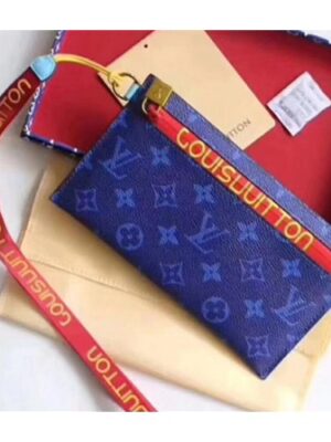 Louis Vuitton Replica Pouch Clutch Small Bag Monogram Canvas Blue/Red Spring Summer 2018