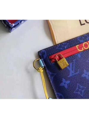 Louis Vuitton Replica Pouch Clutch Small Bag Monogram Canvas Blue/Red Spring Summer 2018