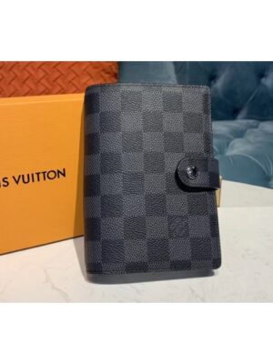 Louis Vuitton Replica R20005 LV Replica Small Ring Agenda Cover Damier Graphite Canvas