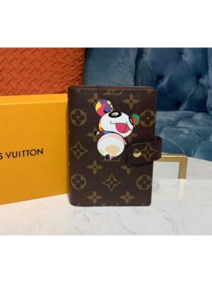 Louis Vuitton Replica R20005 LV Replica Small Ring Agenda Cover Wallet Monogram canvas With Panda