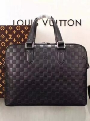 Louis Vuitton Replica STUDIO BRIEFCASE Damier Infini cowhide leather N41490 Onyx (75404)