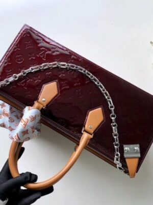 Louis Vuitton Replica Sac Tricot Bag Monogram Vernis Leather Burgundy M44371 2019