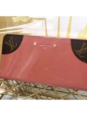 Louis Vuitton Replica Sarah Monogram Vernis Leather Zip Around Wallet Pink 2018