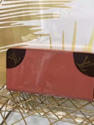 Louis Vuitton Replica Sarah Monogram Vernis Leather Zip Around Wallet Pink 2018