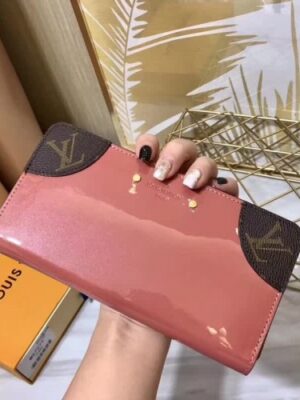 Louis Vuitton Replica Sarah Monogram Vernis Leather Zip Around Wallet Pink 2018