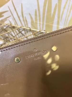 Louis Vuitton Replica Sarah Monogram Vernis Leather Zip Around Wallet Taupe 2018