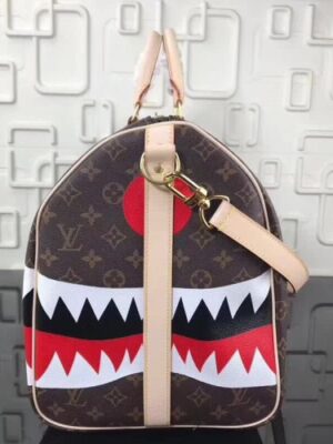 Louis Vuitton Replica Shark Monogram Canvas Keepall Bandouliere 55 M54169