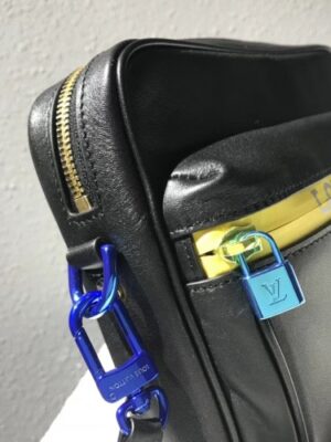 Louis Vuitton Replica Shoulder Belt Bag For Men Black/Yellow 2018