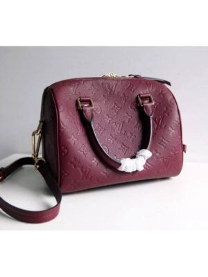 Louis Vuitton Replica Speedy Bandouliere 26 Carmine Monogram Empreinte Leather