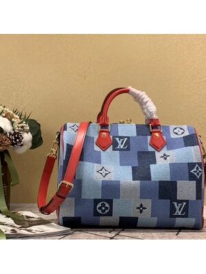 Louis Vuitton Replica Speedy Bandouliere 30 Monogram Denim M45041