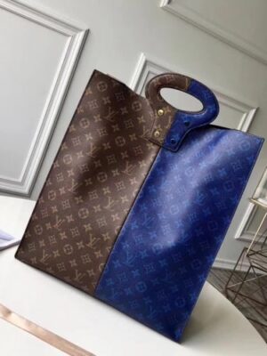 Louis Vuitton Replica Split Monogram Canvas Tote Blue