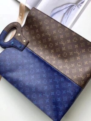 Louis Vuitton Replica Split Monogram Canvas Tote Blue