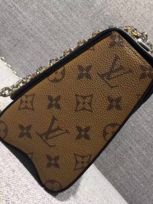 Louis Vuitton Replica Studded Leather Monogram Reverse Coated Canvas Twsit MM Bag M54600 2017