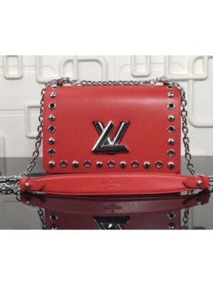 Louis Vuitton Replica Studs And Eyelets Epi Leather Twist MM Bag M54269 Coquelicot 2018