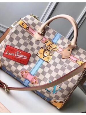 Louis Vuitton Replica Summer Trunks Damier Azur Canvas Speedy Bandouliere 30 Bag N41063 2018