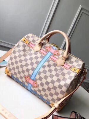 Louis Vuitton Replica Summer Trunks Damier Azur Canvas Speedy Bandouliere 30 Bag N41063 2018