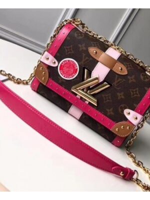 Louis Vuitton Replica Summer Trunks Monogram Canvas Twist MM Bag Fuchsia 2018