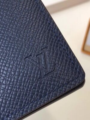 Louis Vuitton Replica Taiga Leather Two-fold Wallet With Hawaiian-Print Lining 2017