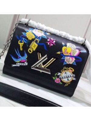 Louis Vuitton Replica Tattoo Epi Leather Twist MM Bag M52897 Noir 2019