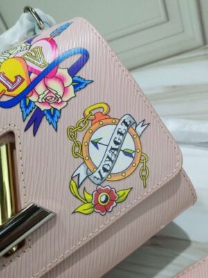 Louis Vuitton Replica Tattoo Epi Leather Twist MM Bag M53561 Rose Ballerine 2019