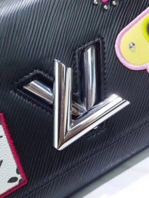 Louis Vuitton Replica Travel Stickers Epi Twist MM Bag M52699 Black 2019