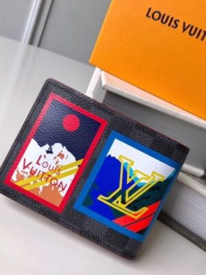 Louis Vuitton Replica Travel Stickers Patches Alps Damier Graphite Canvas Multiple Wallet N60097 2018