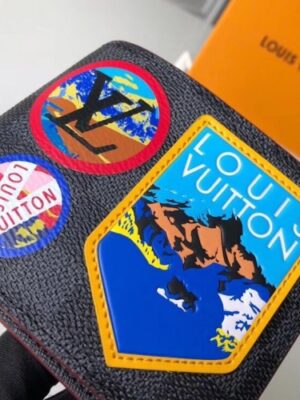 Louis Vuitton Replica Travel Stickers Patches Alps Damier Graphite Canvas Multiple Wallet N60097 2018