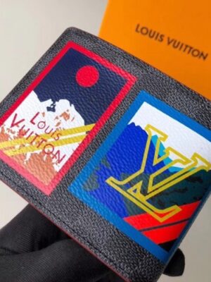 Louis Vuitton Replica Travel Stickers Patches Alps Damier Graphite Canvas Multiple Wallet N60097 2018