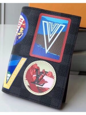 Louis Vuitton Replica Travel Stickers Patches Alps Damier Graphite Canvas Passport Cover N60154 2018