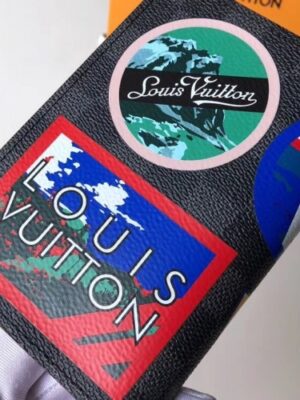 Louis Vuitton Replica Travel Stickers Patches Alps Damier Graphite Canvas Passport Cover N60154 2018