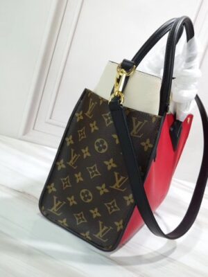 Louis Vuitton Replica Twist Calfskin and Monogram Canvas On My Side Tote Bag M53824 Rouge Pirate 2019