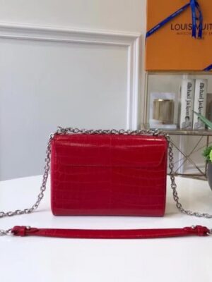 Louis Vuitton Replica Twist MM Bag in Embossed Leather M50280 Red 2018