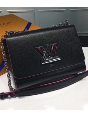 Louis Vuitton Replica Twist MM Bag in Epi Leather M50280 Black 2018