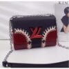 Louis Vuitton Replica Twist MM Bag in Epi Leather M54079 Black/Red 2018