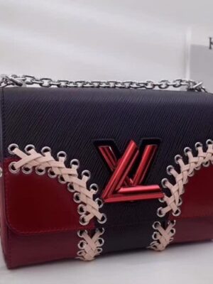 Louis Vuitton Replica Twist MM Bag in Epi Leather M54079 Black/Red 2018