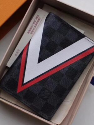 Louis Vuitton Replica V Damier Graphite Canvas Passport Cover M62089 Red