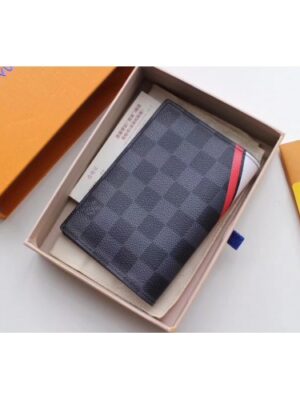 Louis Vuitton Replica V Damier Graphite Canvas Passport Cover M62089 Red