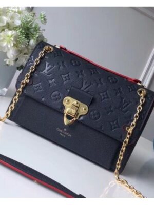 Louis Vuitton Replica Vavin PM Shoulder Bag in Monogram Empreinte Leather M52271 Navy Blue 2018