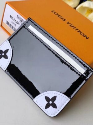 Louis Vuitton Replica Vernis Miroir Patent Leather Venice Card Holder M63855 Black 2019