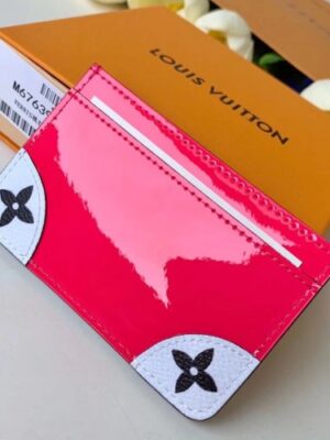 Louis Vuitton Replica Vernis Miroir Patent Leather Venice Card Holder M63855 Fuchsia 2019