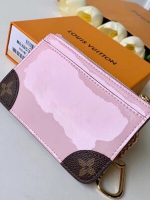 Louis Vuitton Replica Vernis Miroir Patent Leather Venice Key Pouch Bag M63853 Rose Ballerine Pink 2019