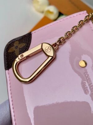 Louis Vuitton Replica Vernis Miroir Patent Leather Venice Key Pouch Bag M63853 Rose Ballerine Pink 2019