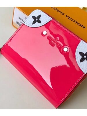 Louis Vuitton Replica Vernis Miroir Patent Leather Zippy Venice Coin Purse M67665 Fuchsia 2019