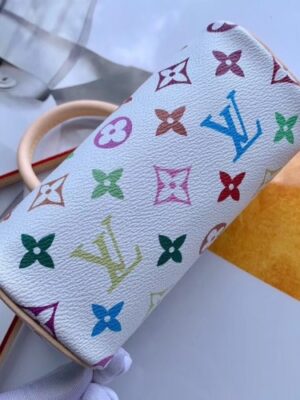 Louis Vuitton Replica Vintage Monogram Canvas Nano Speedy Turenne Bag M92645 White/Multicolor