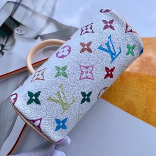 Louis Vuitton Replica Vintage Monogram Canvas Nano Speedy Turenne Bag M92645 White/Multicolor