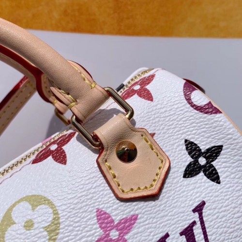 Louis Vuitton Replica Vintage Monogram Canvas Nano Speedy Turenne Bag M92645 White/Multicolor